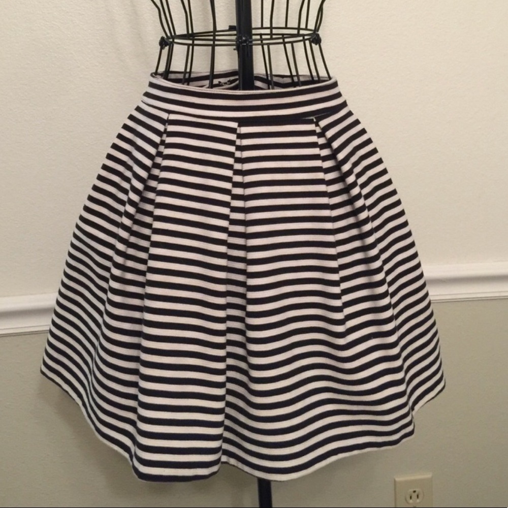 Bethany Motta Cream Black Striped Skirt